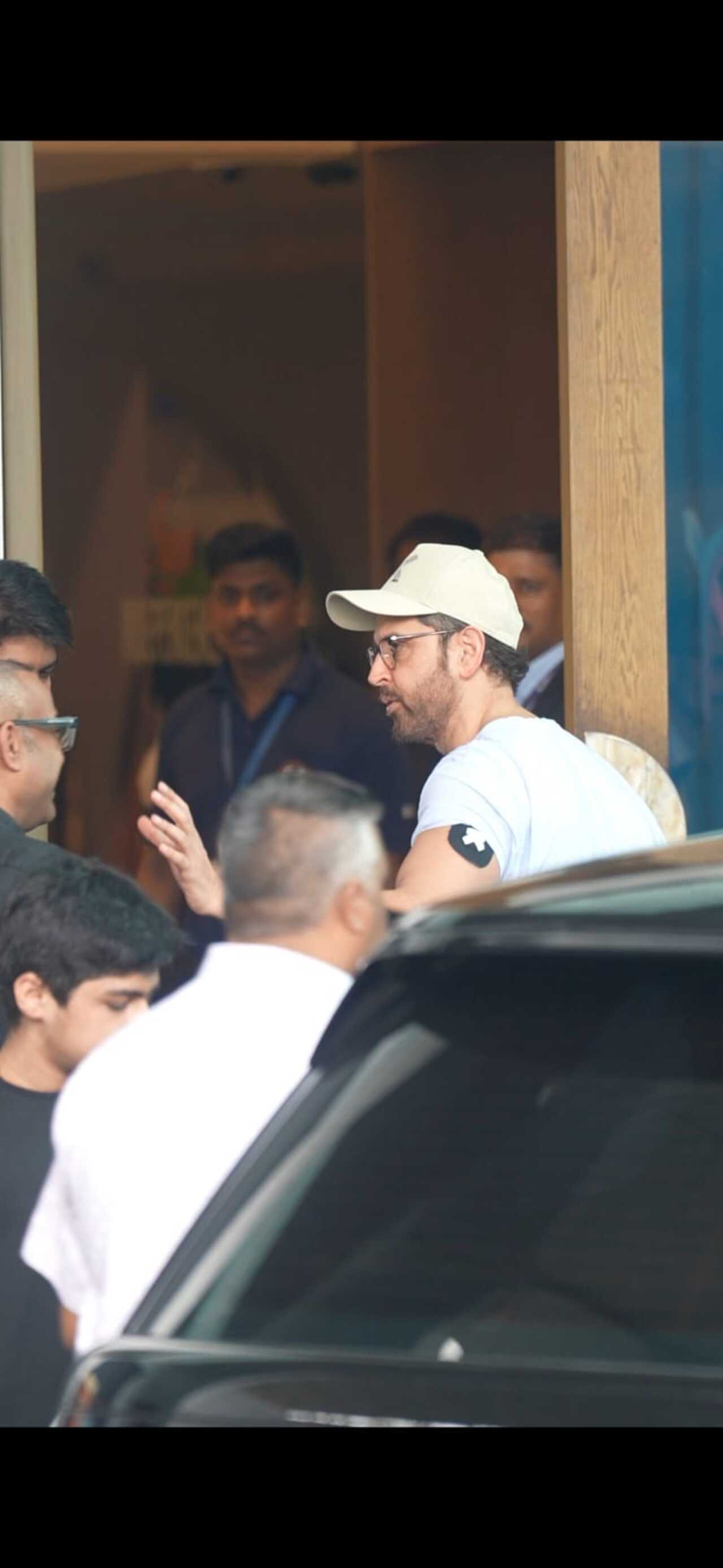Hrithik Roshan was spotted at the airport earlier today as he headed to Hyderabad to attend a promotional event of his upcoming film War with Jr NTR.